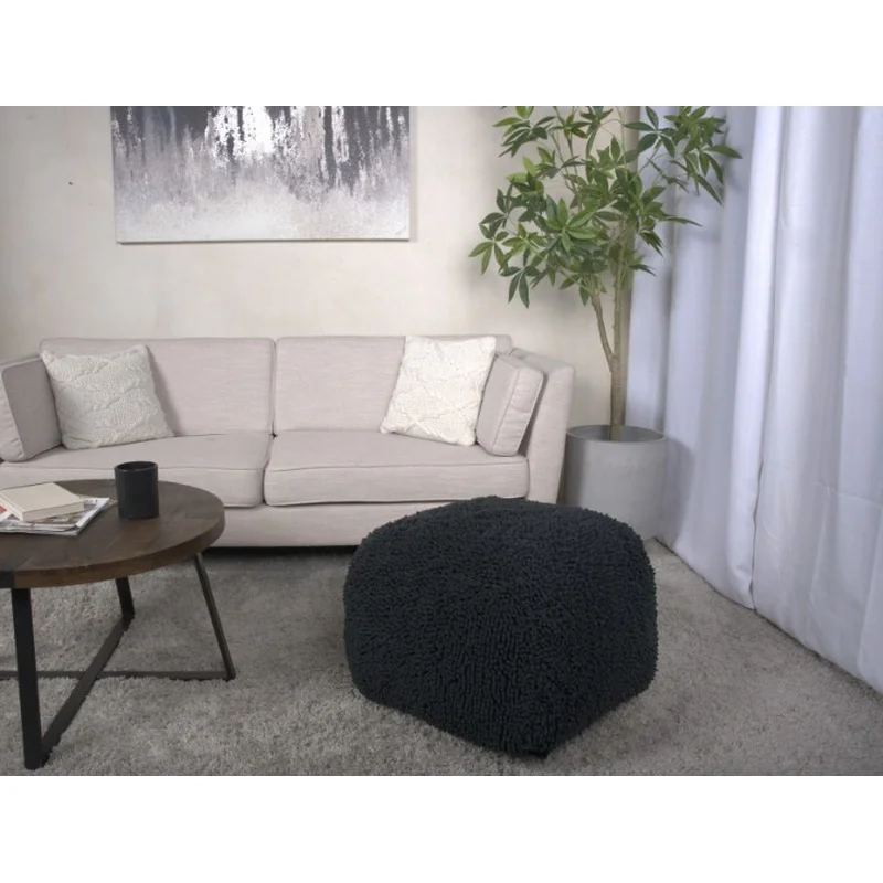 

Spongy Microfiber Pouf Square Dark Charcoal