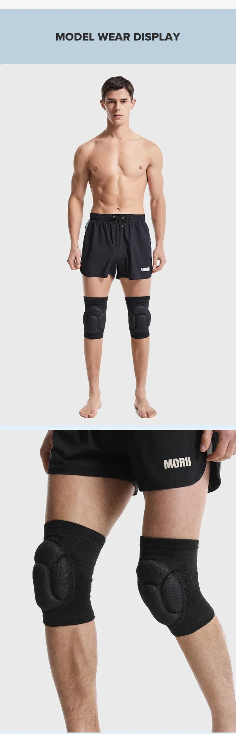 1 Paar Sport-Knieschoner, Verdickte Knieschützer für Volleyball, Extremsportarten, Tanz, Stoßfest, Elastischer Knieschutz – Detail 4