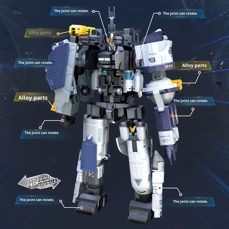 لعبة تحويل الأطفال كينغ كونغ سبيس شاتل 6 في 1 سيارة روبوت ميكا موديل للأولاد، شوانويهانغ #3