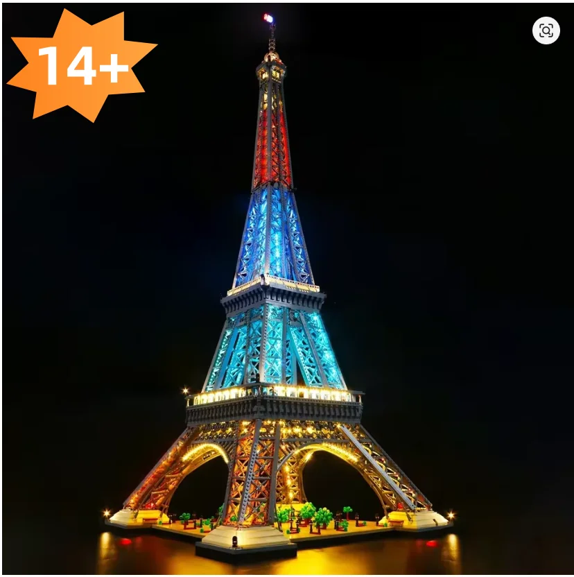 مجموعة إضاءة LED برج ايفل 10307 باريس العمارة العالمية الشهيرة مدينة اللبنات لتقوم بها بنفسك لعبة ضوء (باستثناء اللبنات)