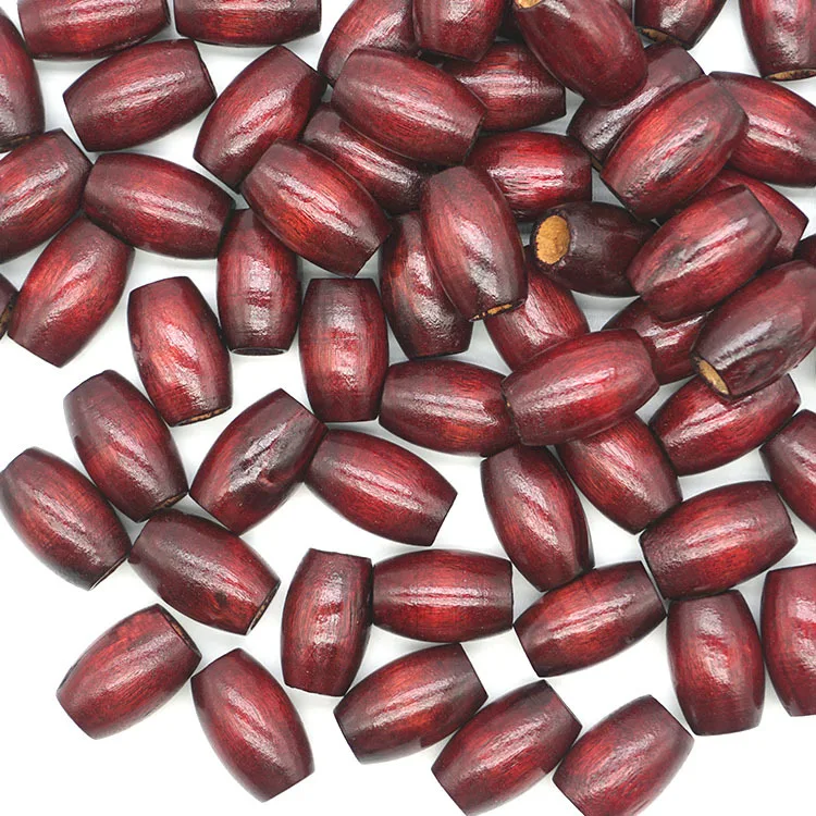 10Pcs/Pack 20*30mm Jujube Red Oval Large-hole Wooden Beads Rice Beads DIY Children\'s Toy Materials Jewelry Accessories