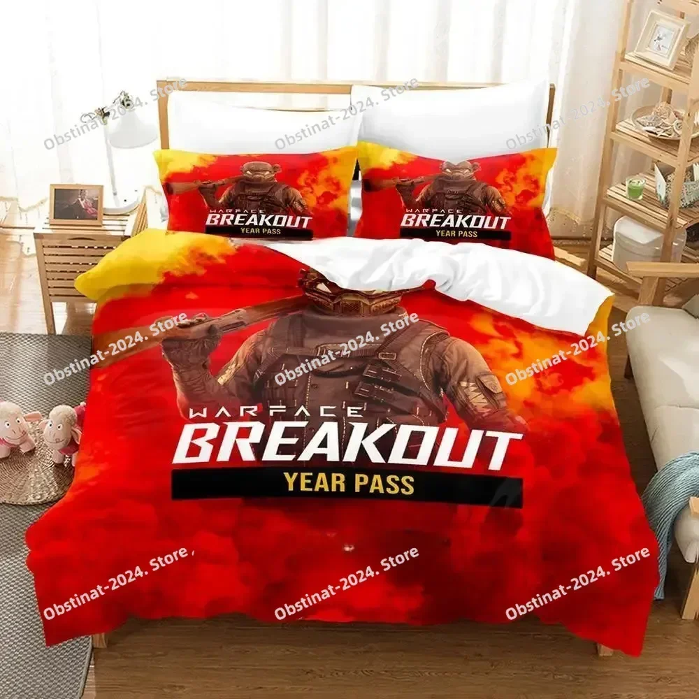 3d Anime Game Warface Breakout Bedding Set Printed Bed Set With Pillowcase Duvet Cover Soft Single Double Queen Super King Size