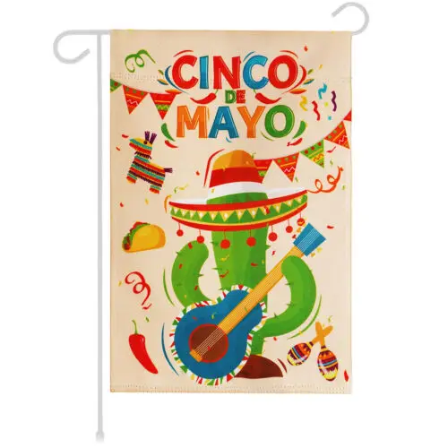 G128 Garden Flag Cinco De Mayo Cactus Double Sided 12