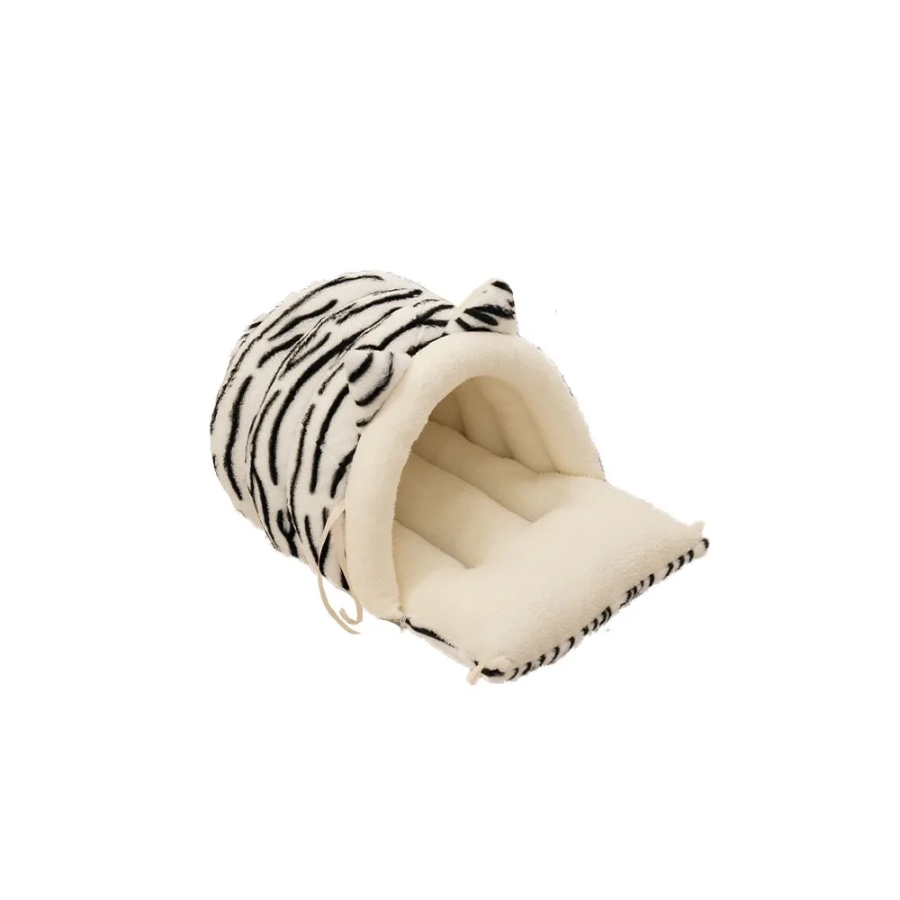 

Comfortable Semi Enclosed Cat Bed Warm Windproof Removable Pet Sleeping Bed with Cat Ears Washable Pet Nest Pet
