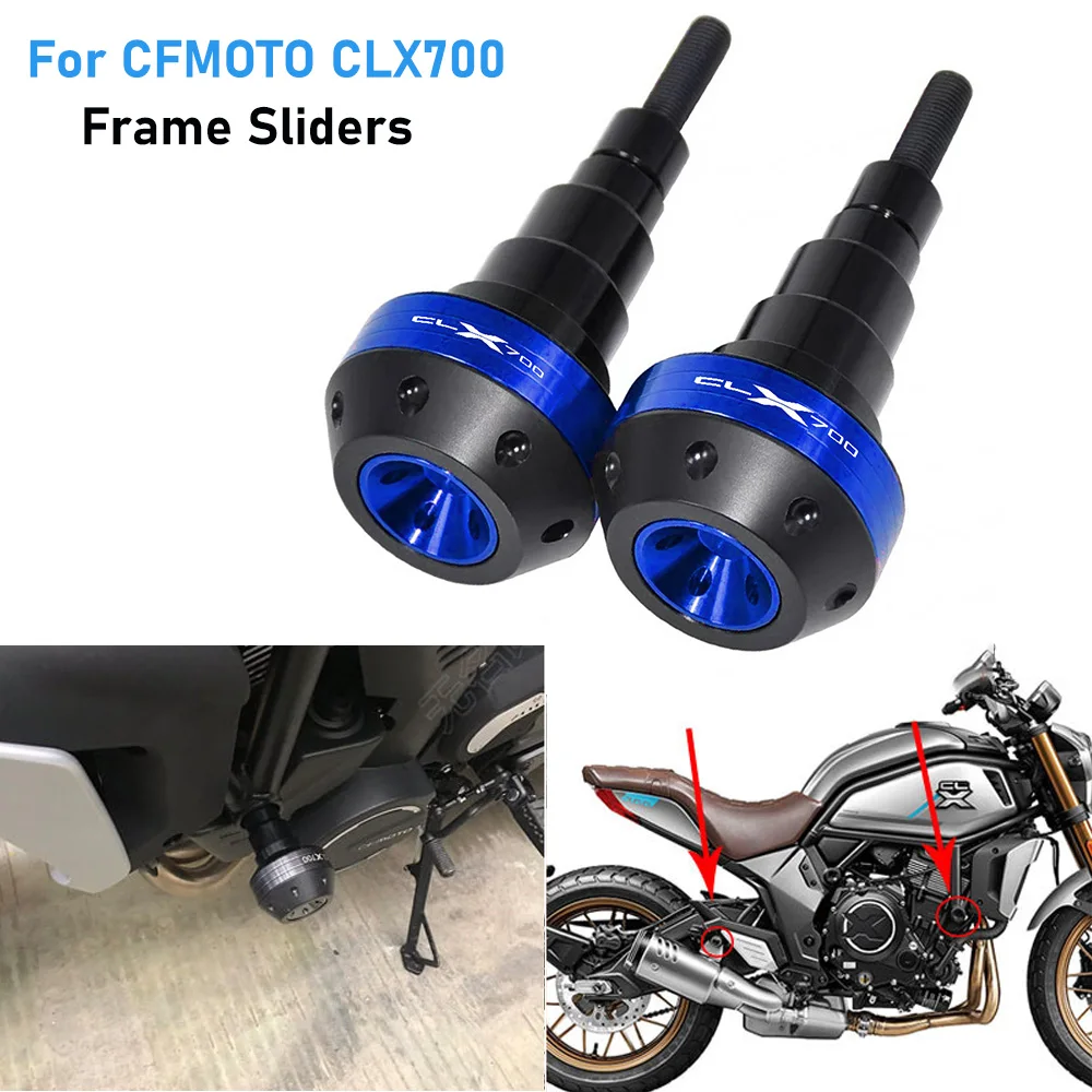 For CFMOTO CLX700 700 CLX 2021 2022 Motorcycle Frame Sliders Crash Pad Falling Protector Guard engine protection Sliders cover