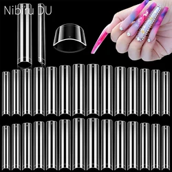 100/200PCS Extra Long Clear Square Nail Tips for Acrylic Nails Professional XXXL Tapered Square Straight Acrylic Nail Tips