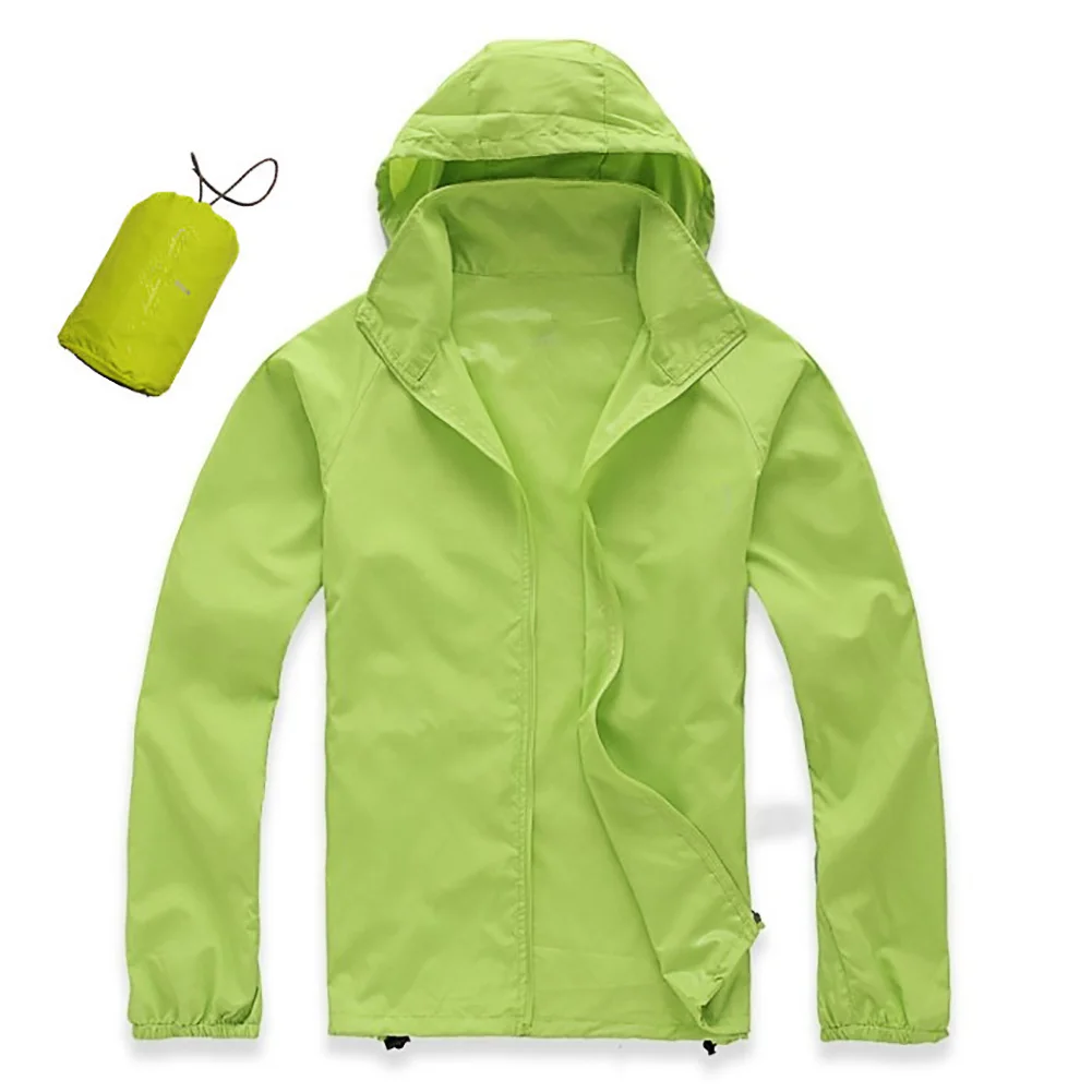 Outdoor Hooded Windbreaker Jacket For Men Women Sunscreen Windproof Quick-drying Large Size Coat For Fishing Cycling