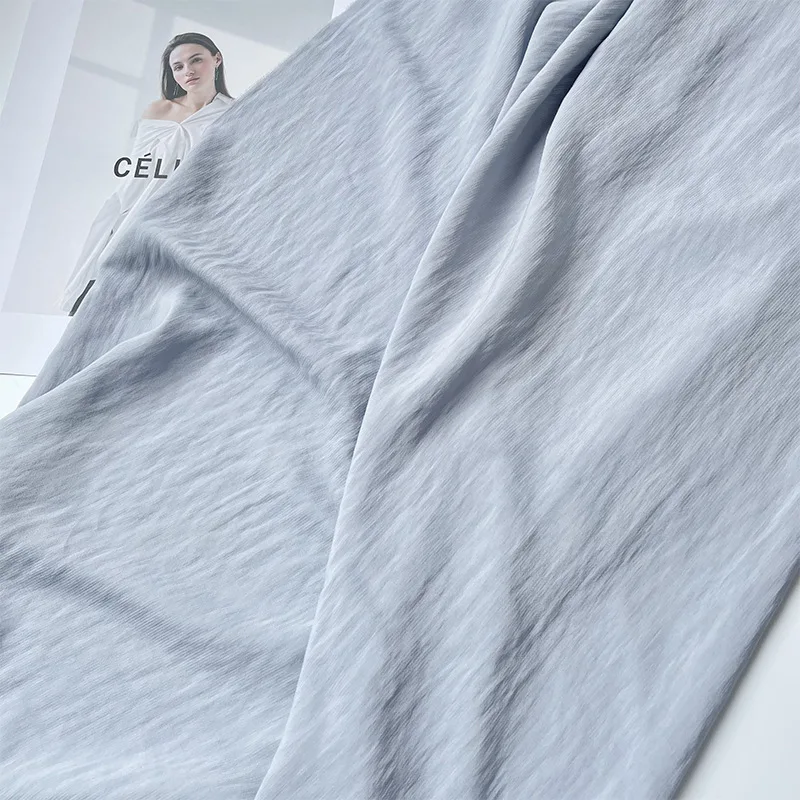 2Yards Light gray-blue skin-friendly solid color breathable cotton-linen fashion shirt Handmade Hanfu and QipaodiyFinely woven f