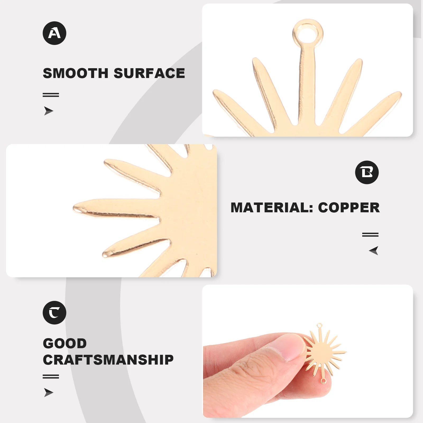 10Pcs Copper Sunflower Connector Charms Elegant Design Smooth Surface Necklace Bracelet Jewelry Accessories Jewelry Charms