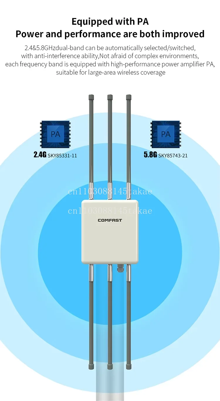 Comfast CF-WA937 Openwrt 5.8Ghz Dual Band 3000mbps Outdoor Antenna Router Wifi Ap Wireless Ac Access Point Long Range IP66 Ap