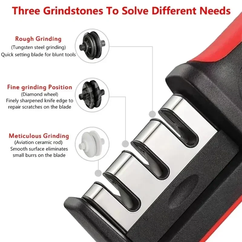 4-stage Knife Sharpener Household Multifunctional Handheld Whetstone Kitchen Accessories for Home Knife Grinder Stone Knives Bar