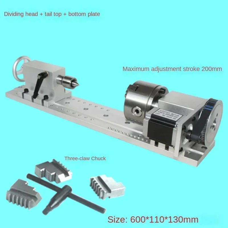 

Универсальная делительная головка с ЧПУ для гравировального станка, четвертая ось, ось A, вращающаяся ось, патрон 100 мм, сквозное отверстие 22 мм