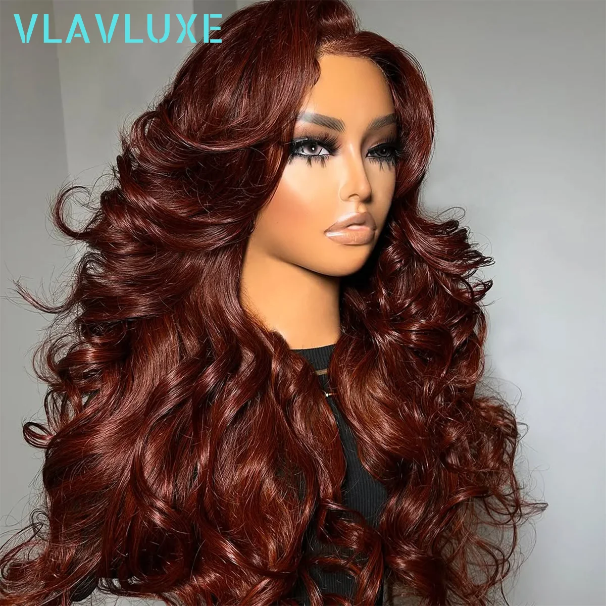 

400% Плотность Красновато-коричневые объемные волны Парики из натуральных волос Бесклеевые 360 HD Прозрачные кружевные фронтальные парики 36 дюймов Бразильские волосы Remy