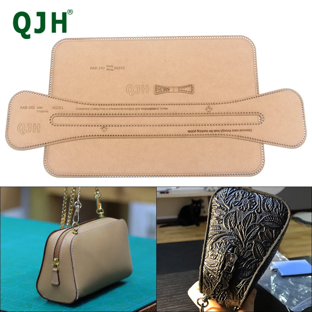 QJH Handmade diy shoulder bag messenger bag chain bag version drawing free cutting paper pattern acrylic leather pattern 343