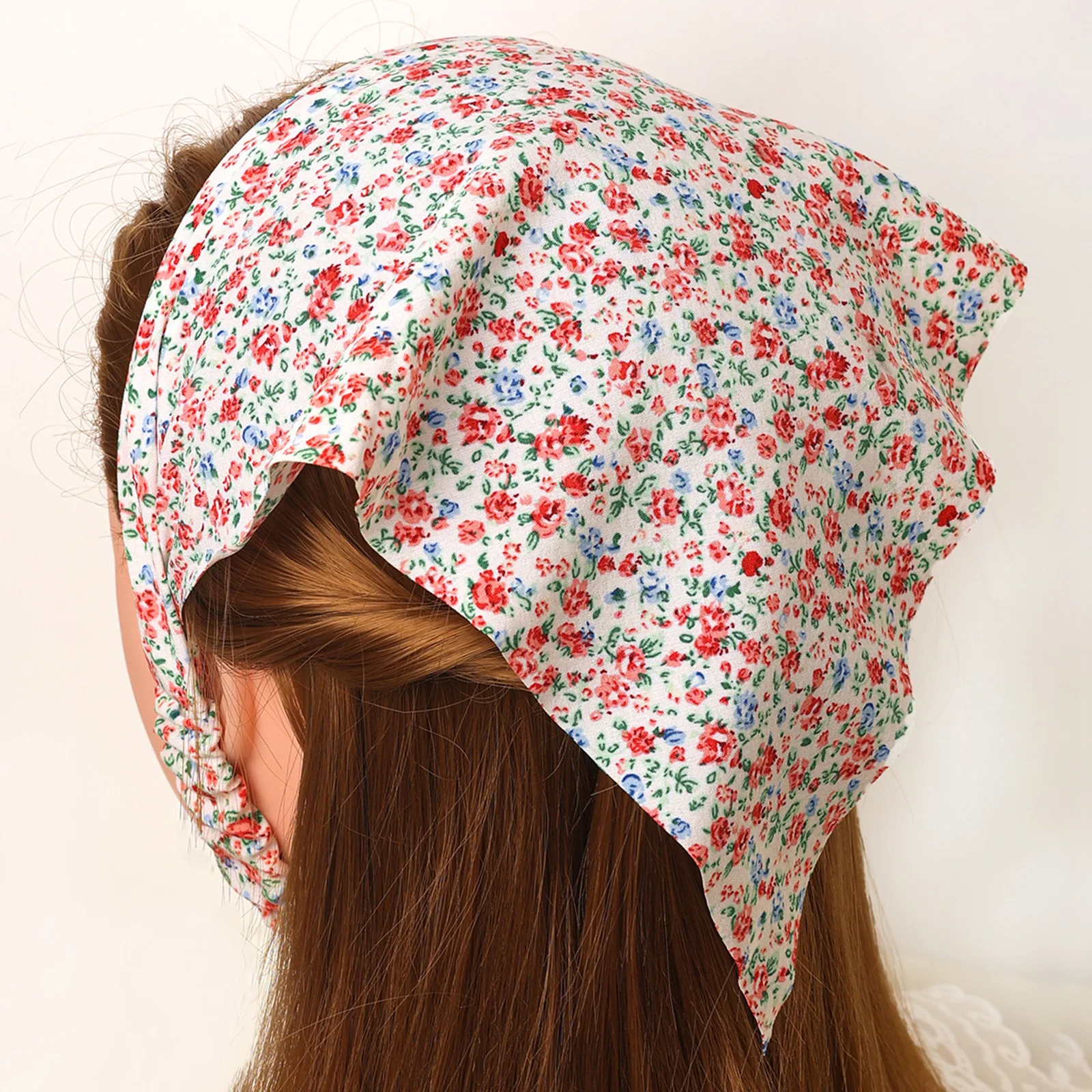 

Треугольный платок-повязка на голову, женская эластичная резинка для волос, новый цветочный тканевый платок-косынка, аксессуары для волос, универсальный головной убор