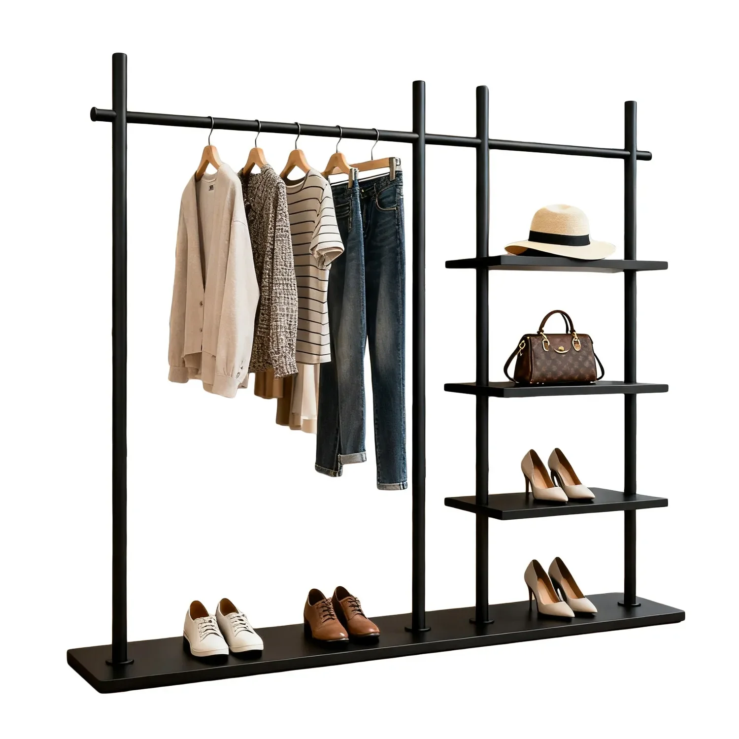 Goldenstyle Wrought Iron Clothing Store Zhongdao Rack Hanging Hanger With Laminate Retro Women's Clothing Store Middle Display R