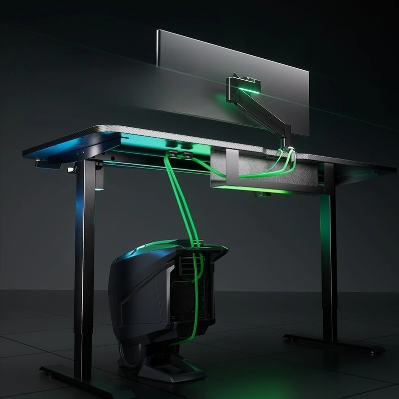 

A4 e-sports table and chair set Computer table Smart lifting table Solid wood desk