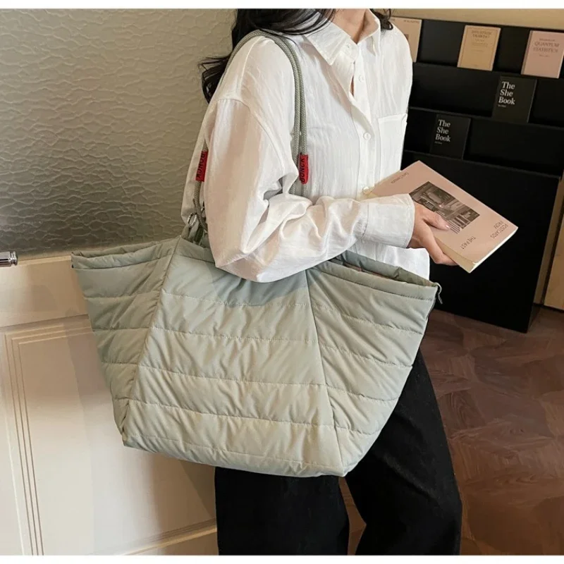 Hot Sale Wing Design Large Nylon Tote Bags Sweet Minimalist Solid Women's Shoulder Bags Stylish Casual Commute Work Handbags