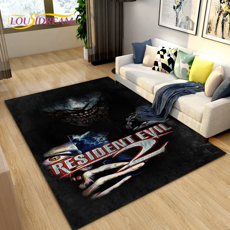 Resident Evil Game Gamer Area Rug Large,Carpet Rug for Living Room Bedroom Sofa Doormat Decoration,Kitchen Non-slip Floor Mat 3D