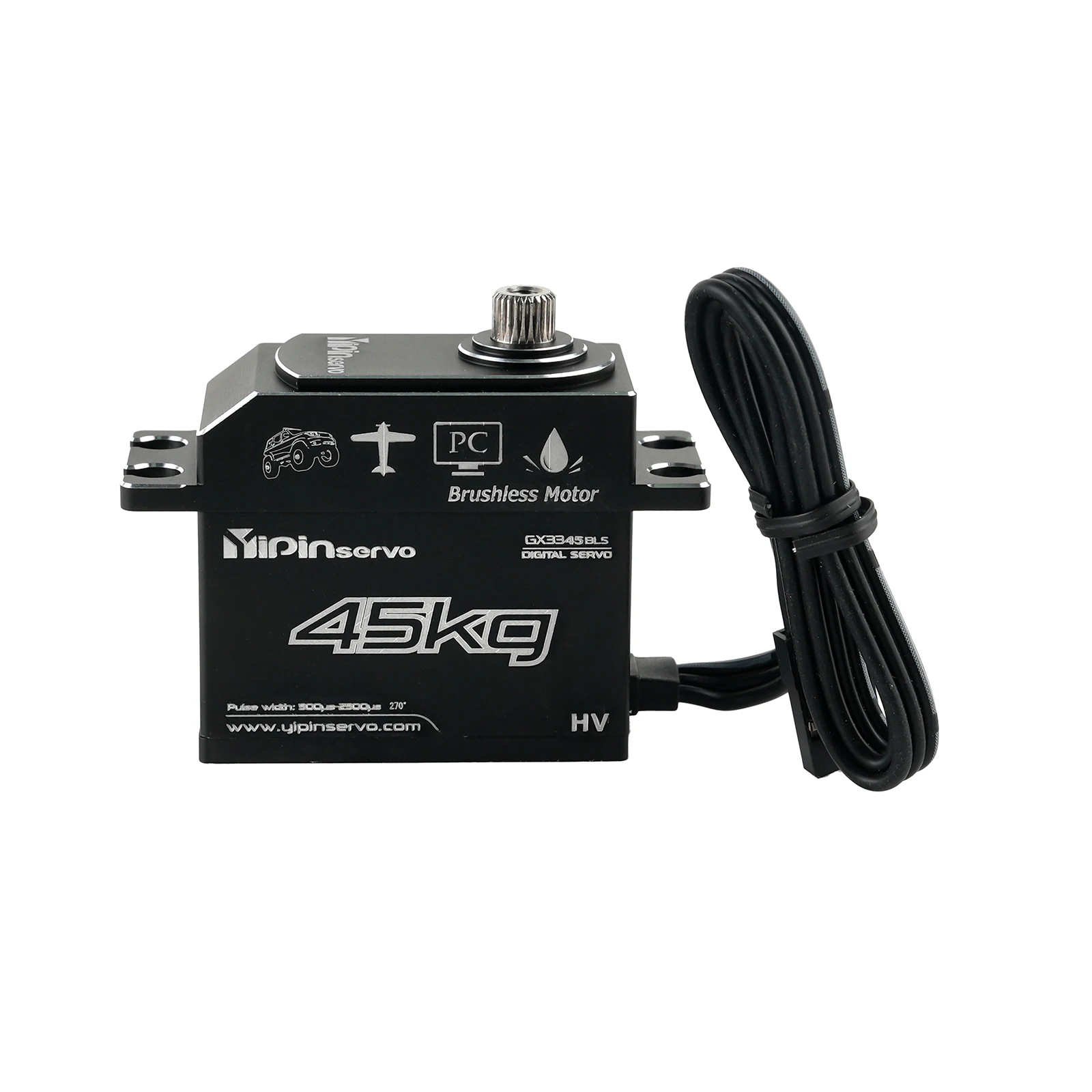 Servos digitais de alto torque, 45kg, gx3345bls, motor sem escova, ângulo de 180/270 graus, servos controláveis, peças de brinquedos para carro robô rc