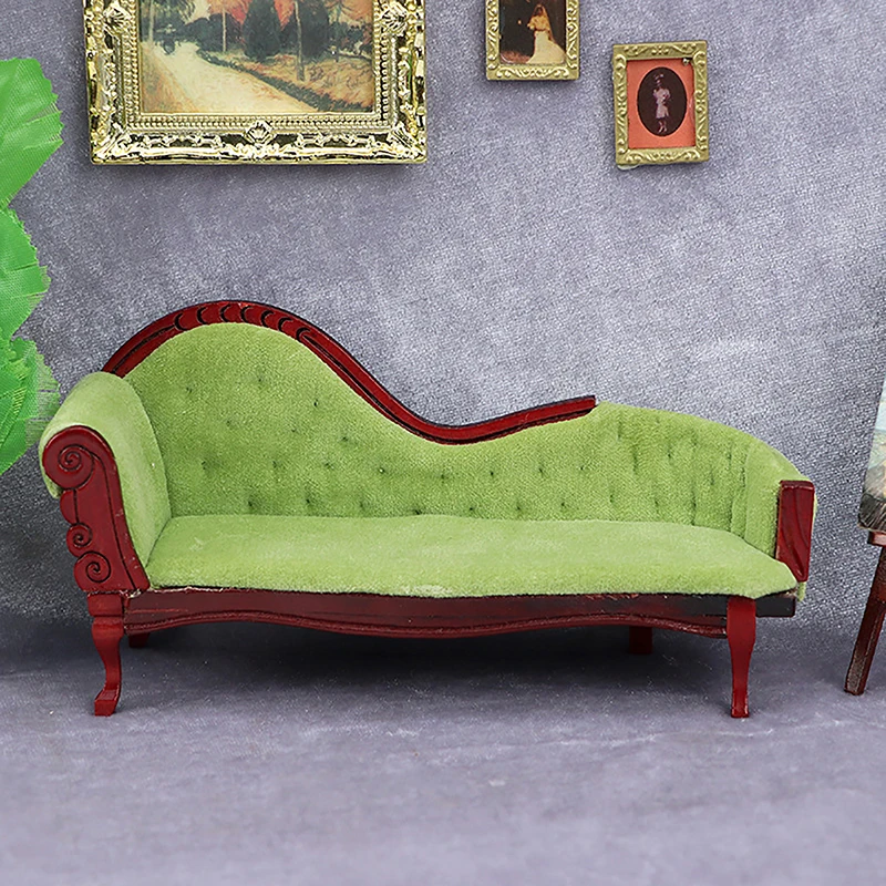 1:12 Dollhouse Miniature Retro Sofa Imperial Concubine Couch Chair Furniture Living Room Model Decor Toy Doll House Accessories