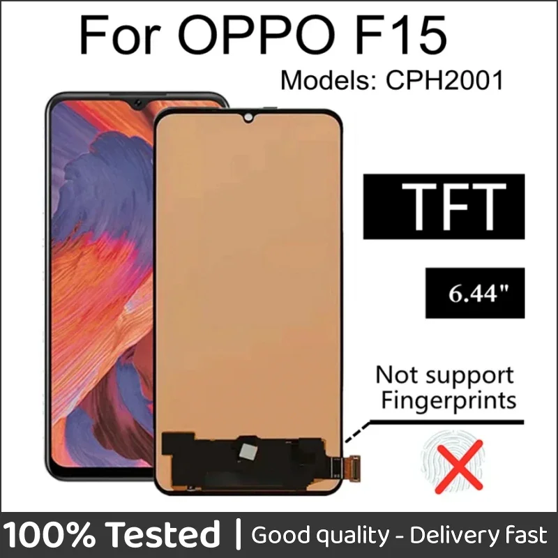 

6.4" TFT LCD For OPPO F15 LCD Display Touch Screen Digitizer Assembly Replacement