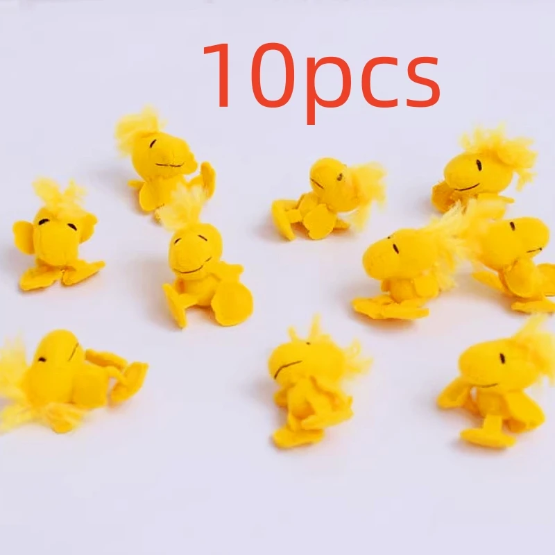 10 peças 4cm bonito os amendoim snoopy woodstock pássaro brinquedos de pelúcia boneca animal bonito