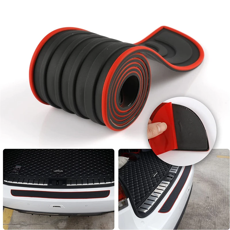 Evrensel 104*9 cm 90*7 cm Araba Gövde Kapı Eşiği Plaka Koruyucu Arka Tampon Koruma Kauçuk Pervaz Ped ayar kapağı Şerit Araba Styling