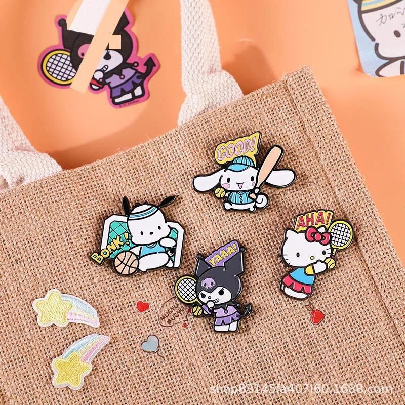 Comic Style Kuromi Brooch Cartoon Sanrio Metal Emblem Cute Student Commemorative Badge Bag Accessories Creative Gifts for Friend