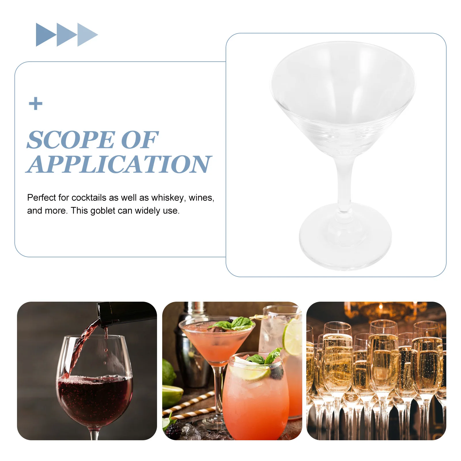 

6Pcs Martini Cocktail Glasses Elegant Transparent Glassware Set for Whiskey Wine Party Bar Use Cocktail Glasses