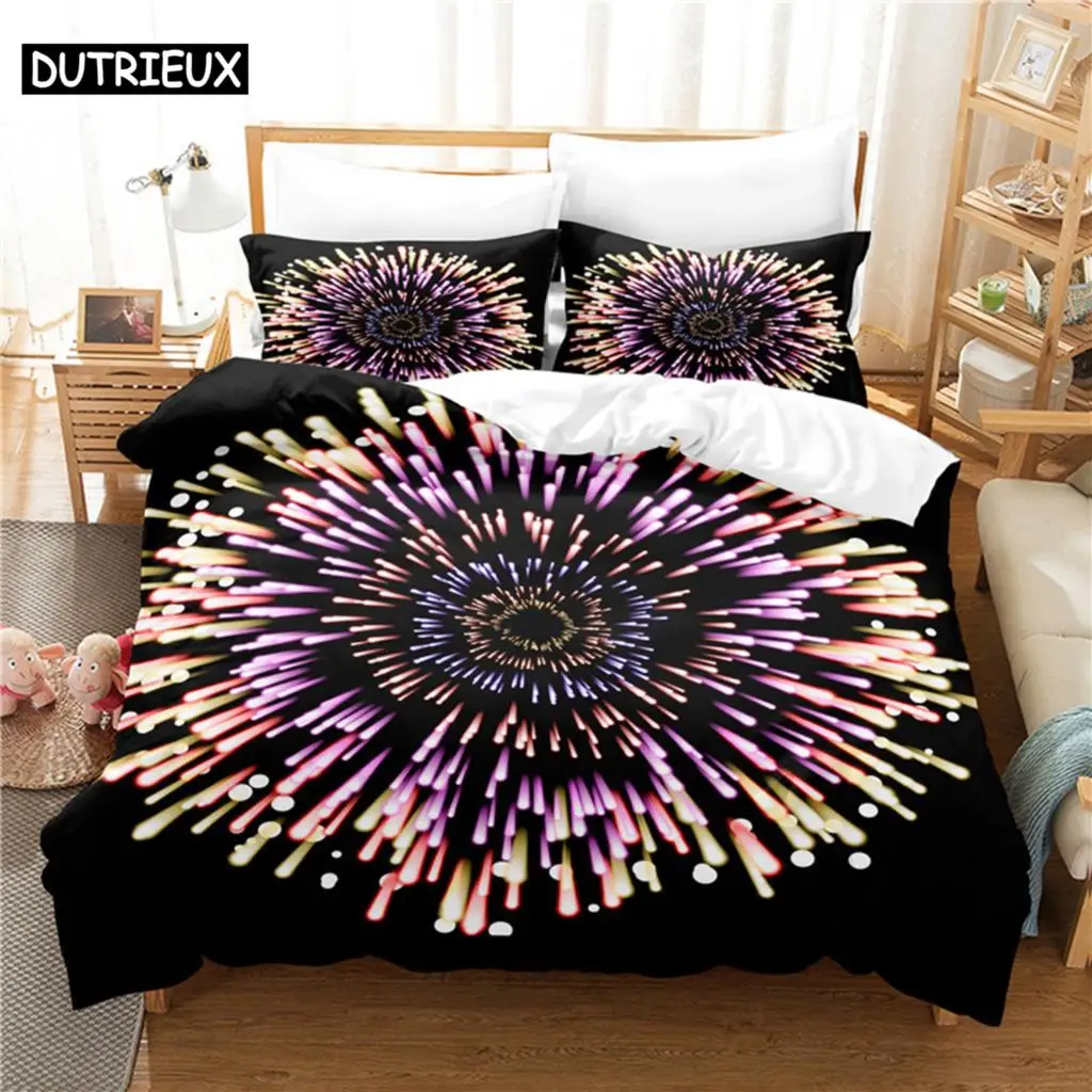 

Beautiful Fireworks Bedding Set Duvet Cover Set 3d Bedding Digital Printing Bed Linen Queen Size Bedding Set Fashion Design