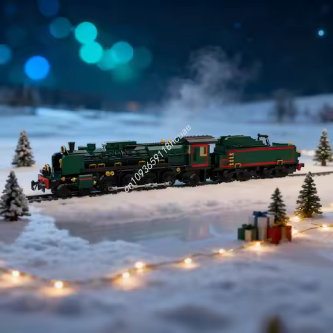 1386pcs MOC EST Serie Orient Express Locomotive Model Building Blocks Christmas Gifts Assemble Toys DIY Creative Idea Brick Kids