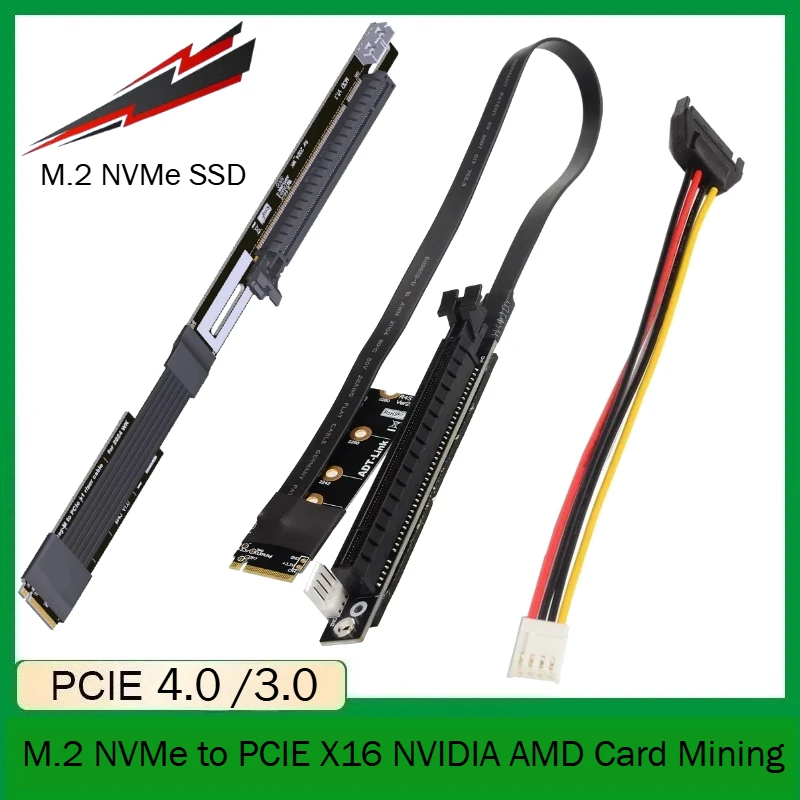 

Новый удлинительный кабель M.2 Nvme To Pcie 4.0 X16 Gen4/3 Riser Adapter Jumper Mining Cable для графической видеокарты GTX RTX BTC Mining