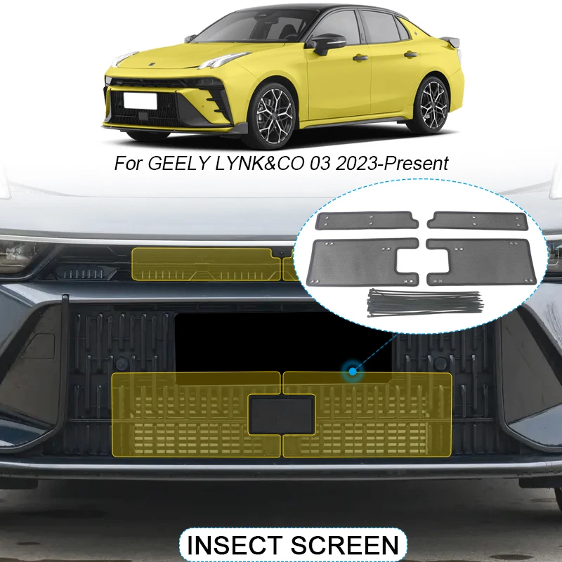 4pcs Car Insect-proof Air Inlet Protection Cover Insert Vent Racing Grill Filter Net Accessory For GEELY LYNK&CO 03 2023-2025