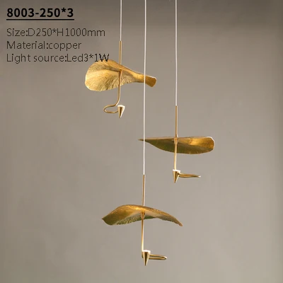 Loft Nordic LED lotus Plafondkroonluchter voor woonkamer keuken koper Hangende hanglamp lamp Slaapkamer kinderkamer