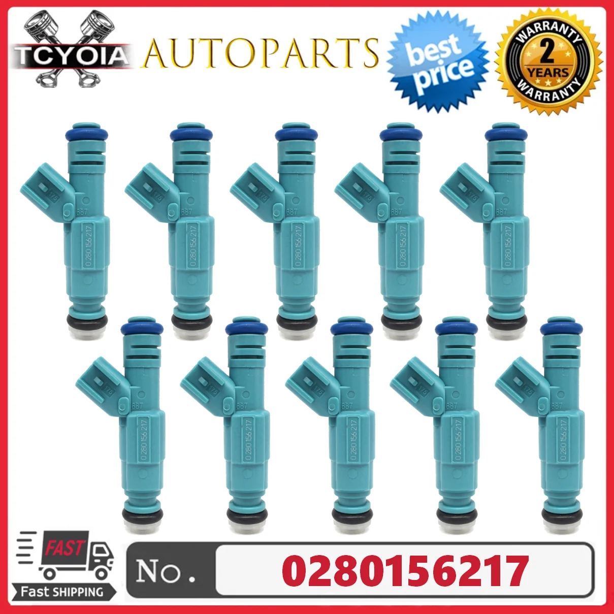 

10 шт./лот 0280156217 4C2Z-9F593-DA 4C2E-D5A топливные форсунки для Ford E-350 E-450 2004-2009 Super Duty 6.8L V10
