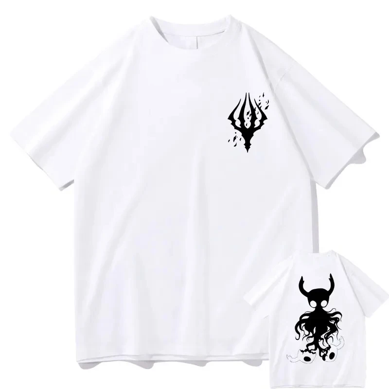 2026 Hot Game Hollow Void Hollow Knight Darkside Double Sided Print T-shirt Kid Fashion Casual Tshirt Men Women Anime Loose Tee