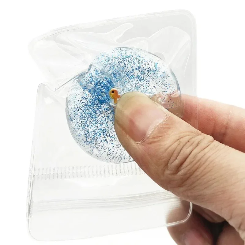 لعبة إسفنجية على شكل سمكة ذهبية كرتونية من أوشن بلانيت - أداة تململ لامعة لتخفيف التوتر، لعبة تخفيف الضغط اللطيفة للترفيه #4