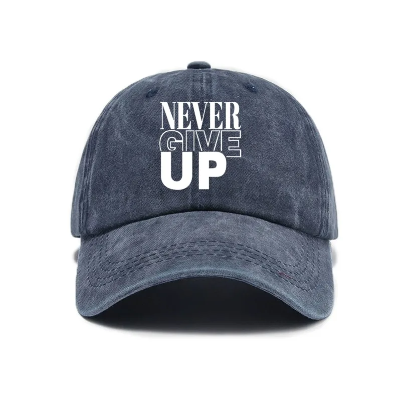 1pc Unisex 'never Give Up' Baseball Cap,adjustable Sun Protection Cap,casual Outdoor Travel Driver Caps for Daily Wear,tralve