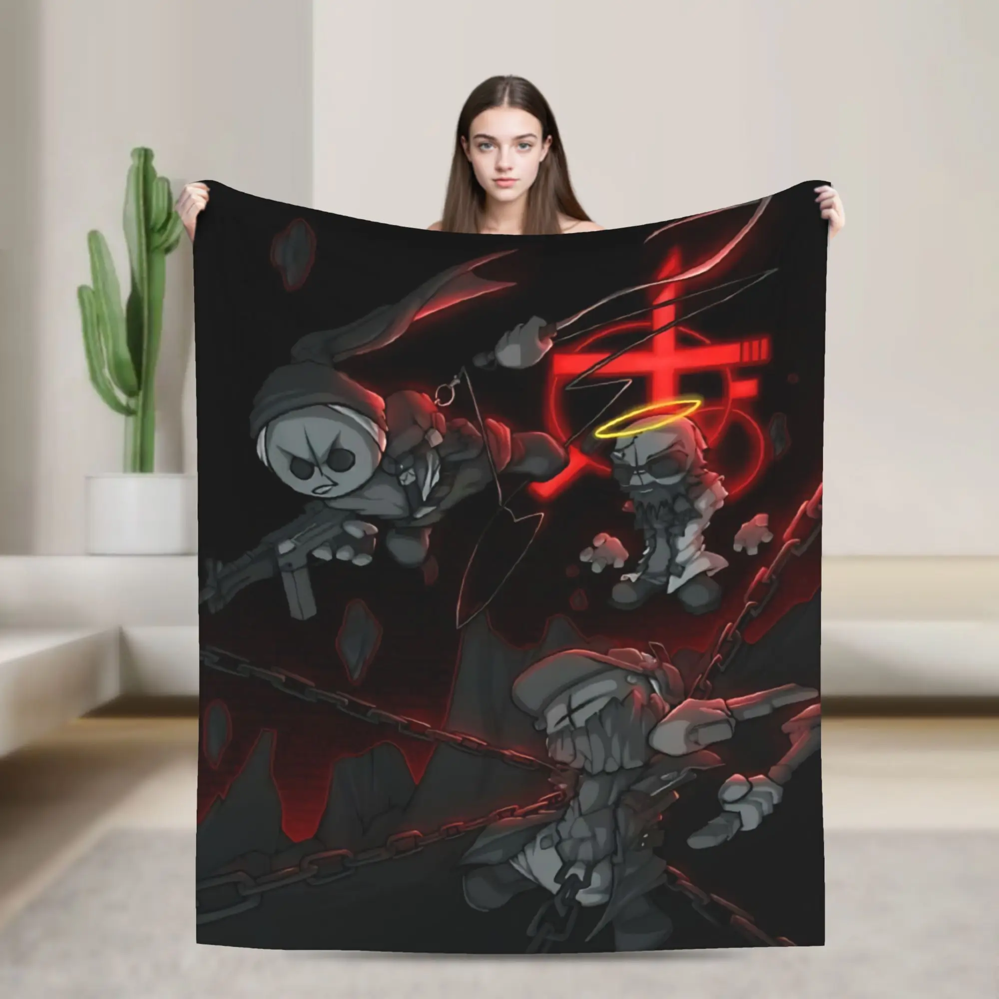 Comfortable Madness Combat Sketch Action Blanket Stuff Home Decorative  Throw Blanket Super Warm Velvet for Car