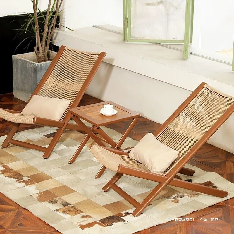 Yunqi recliner balcony small table and home leisure chair new Chinese rattan chair courtyard sofa chair outdoor