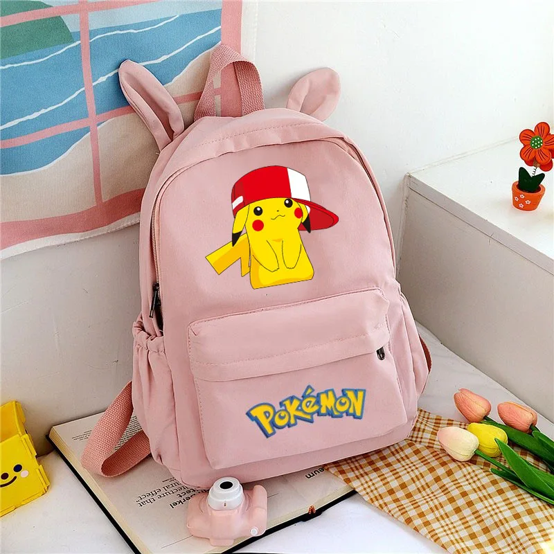 New Pokemon Backpack Anime Cute Pikachu Lightweight Spine Protection Children Student School Supplie Schoolbag Gifts