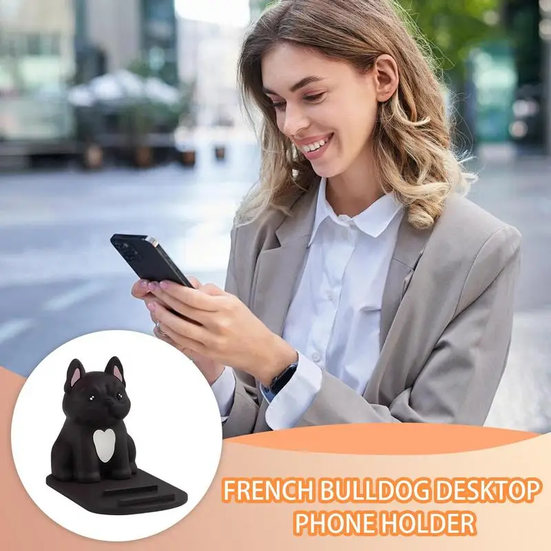 Держатель для телефона с французским бульдогом, подставка для телефона, милый бульдог, подставка для мобильного телефона с животными для стола, украшение для рабочего стола, смартфон
