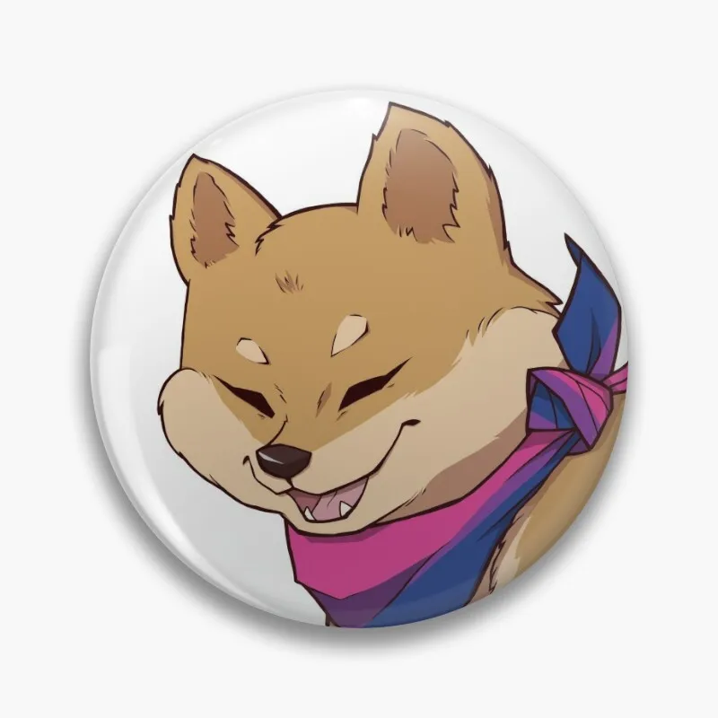 Bisexual Pride Shiba Inu Pin 44mm  Pins Original Design Fashion Pendant Gifts Broochs