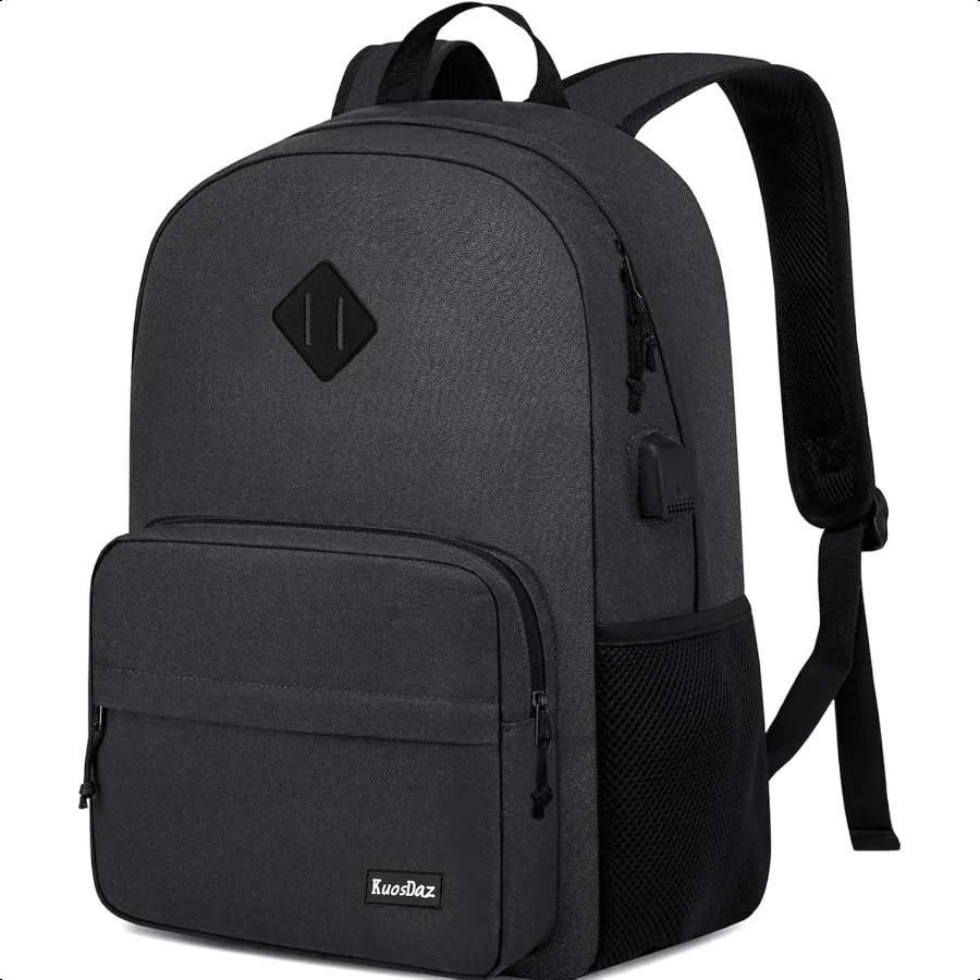 

Black Backpack for School Teens Boys Girls Lightweight Casual Backpacks for Men and Women Classic Basic Water Resistant Casual