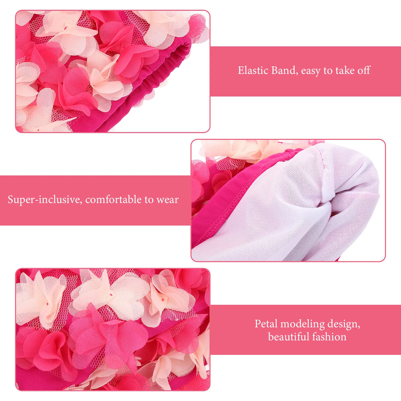 

Retro Bath Swimming Hat for Women Flower Petals Design Elastic Lightweight Swim Cap Swim Caps for Women Pool Hat