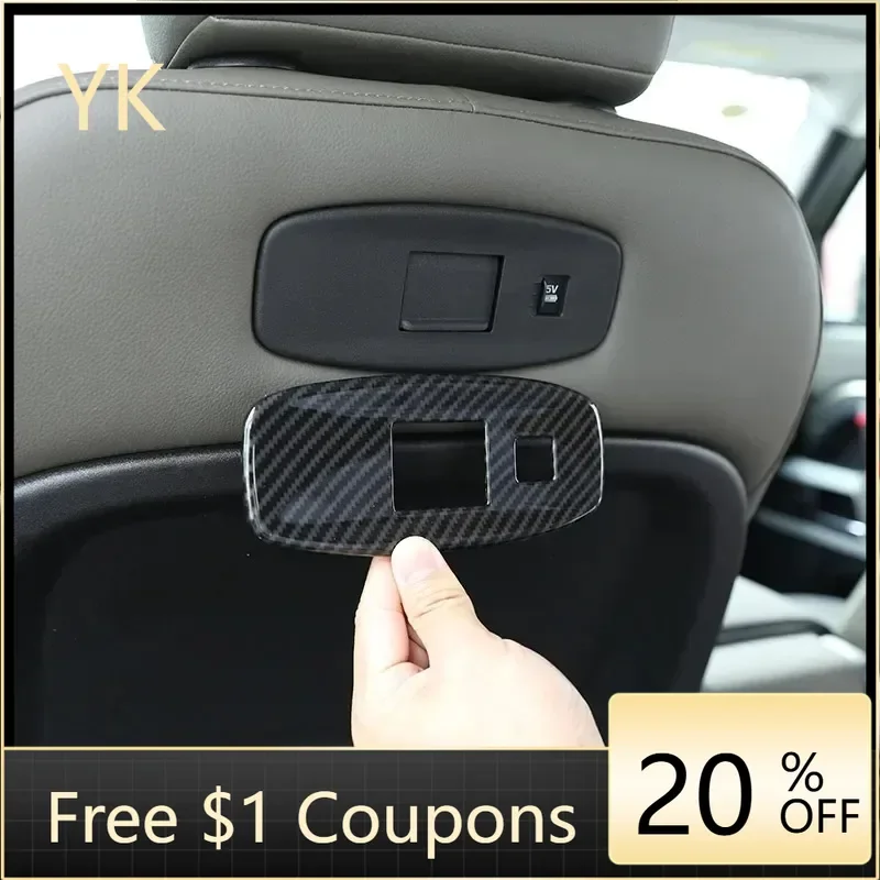 

For Land Rover Defender 110 130 2020-24 ABS Carbon Fiber Car Seat Back USB Port Panel Frame Cover Trim Interior Car Accessories