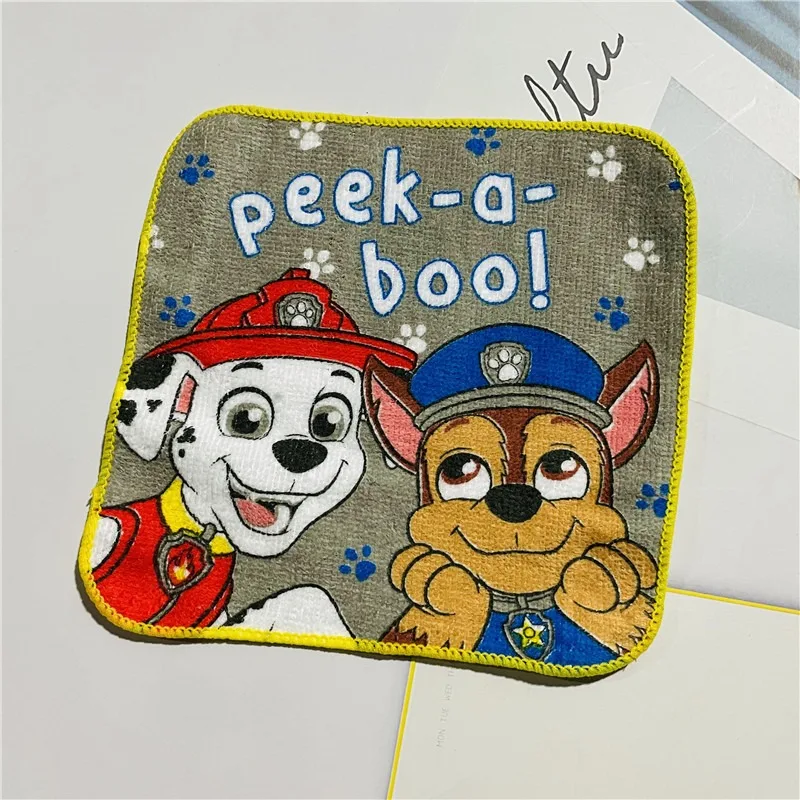 PAW Patrol Fashion Cartoon Anime 15x15cm Children Hanky Cotton Towel Boy Girl Kindergarten Handkerchief Wipe Hands Towel Gifts