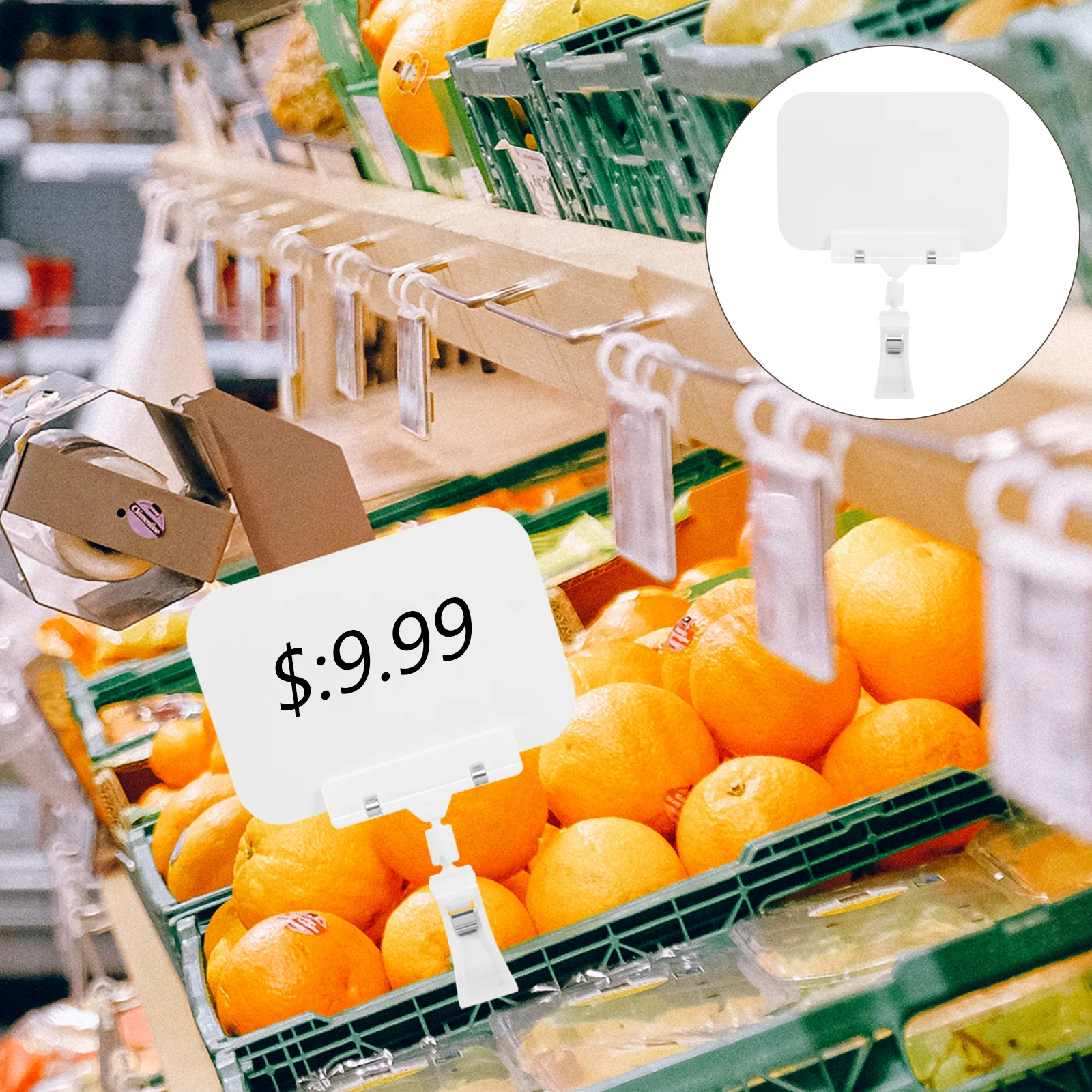 10 個防水値札ホルダー小さなサインディスプレイクリップ店舗商品小売ラベルスタンドプラスチックサインホルダー