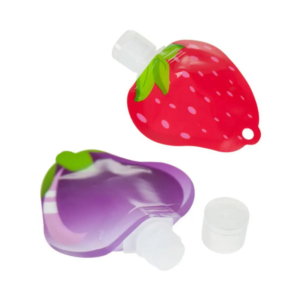 

6pcs Fruit Shape Travel Bottles Safe Containers for Shampoo Lotion Cream Refillable Toiletries Container Soft Packaging